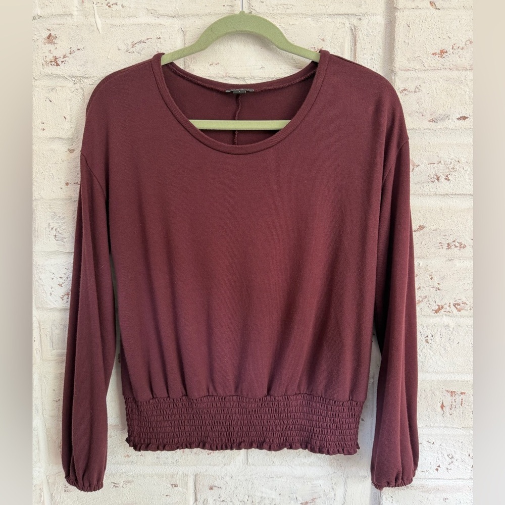Ann Taylor Maroon Long Sleeve Top